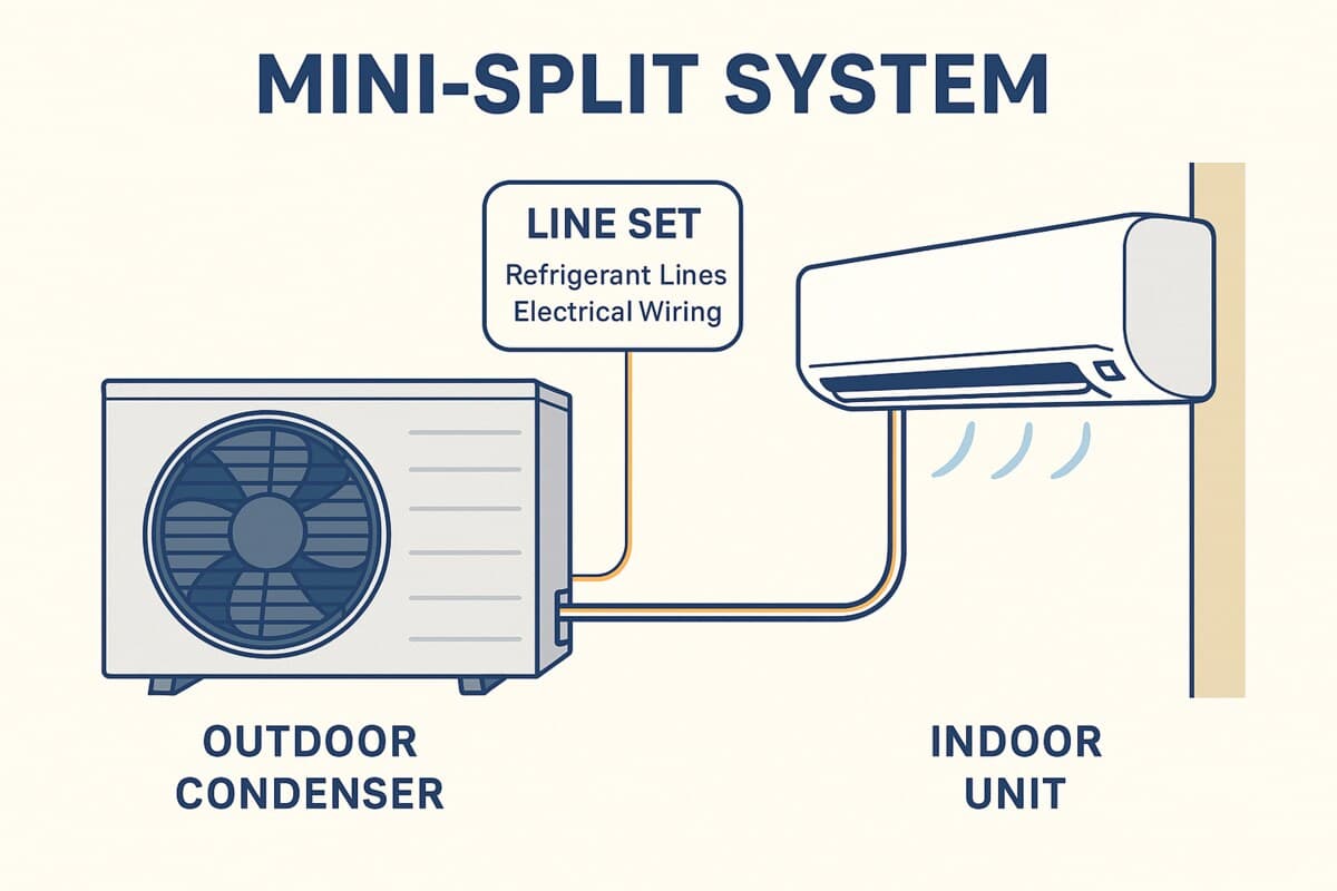 Ductless mini-split system diagram